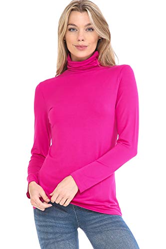 Image of Women's Lightweight Long Sleeve Turtleneck Top Pullover Sweater (S-3XL)