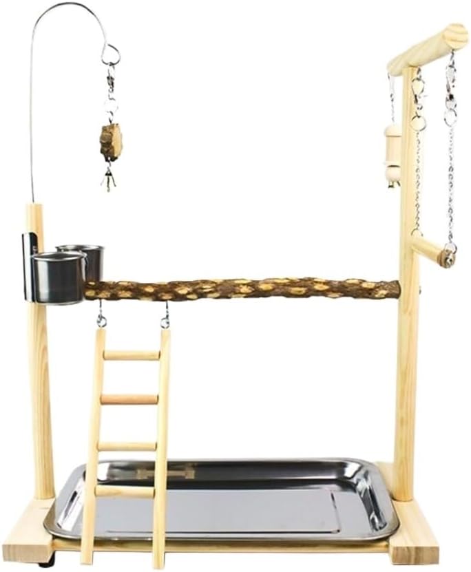 Bird Playground Parrot Play Stand，Parrot Stand Bird Play Stand Parrot Playstand Parrot Playstand Parakeet Playground Bird Play Gym Stand with Feeder Cup Swing Chew Toy