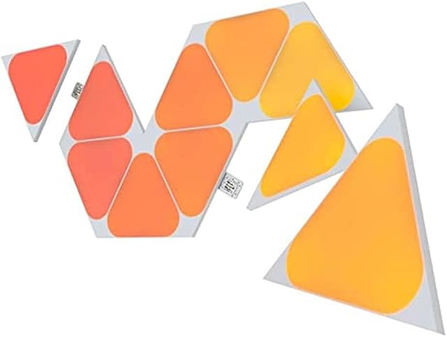 Nanoleaf Shapes Mini Triangle Expansion Pack, 10 Additional Smart Light Panels LED RGBW - Modular Wi-Fi Colour Changing Wall Lights, Works with Alexa Google Assistant Apple Homekit,Room Decor & Gaming