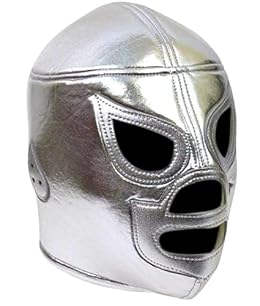 Del Mex Lucha Libre Adult Luchador Mexican Wrestling Mask Costume, El Santo, One size