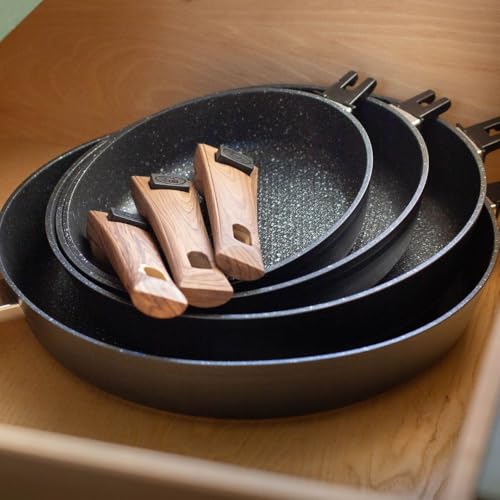 Durandal - Coffret 4 poêles antiadhésives Légende à manches amovibles 20,24,28,32cm -Batterie de cuisine compatible four,induction – Image 6