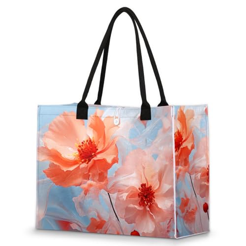 Soft Art Rose Tote Bag for Women Large Beach Bag Reusable Tote Bags for Work Travel Beach Shopping