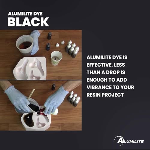 Alumilite Liquid Color Dye (Black, 1 oz) Highly Concentrated Tint for Casting Resin, Polyester, and Urethane - Ideal for Clear, Translucent, or Opaque DIY Arts and Crafts, Beginners & Professionals