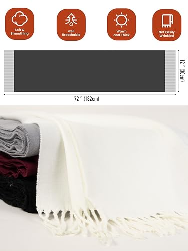 NevEND Men Women Winter Warm Cashmere Feel Winter Scarf Plain Soft Warp Fashion Long Shawl3