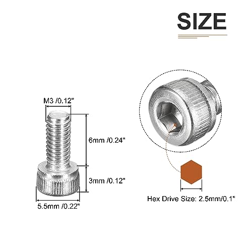 DTGN M4x8mm Socket Head Cap Screws Bolts, 100Pcs 304 Stainless Steel 18-8, Metric Machine Hex Socket Screw, Hex Drive - Image 2