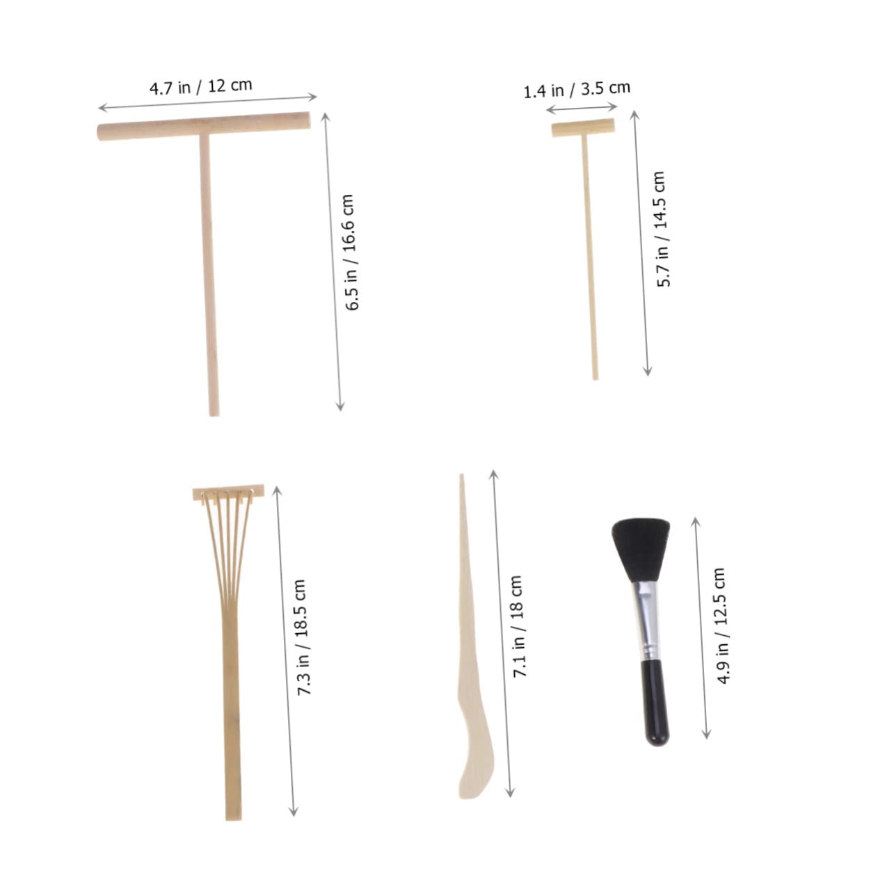 TOYANDONA 10 Piezas rastrillo Rastrillo jardín Zen Rastrillo era Madera ferramentas Estilo japones Herramienta Adornos Bambú