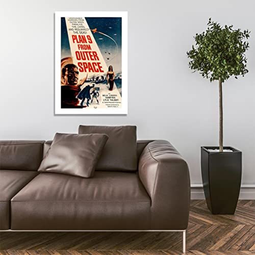 Affiche publicitaire Plan 9 From Outer Space affiche encadrée vintage Sci-Fi mat