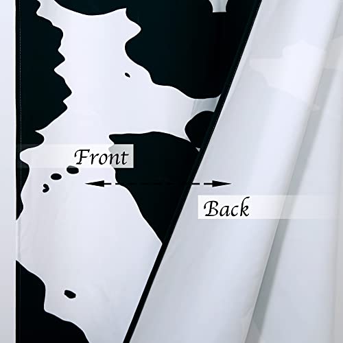 Tritard Cow Print Room Darkening Curtains 2 Panels With Grommets Western Animal Black And White Theme Window Drapes Decor For Living Room Bedroom Nursery Guest Room,52 X 84 Inches #TOP3