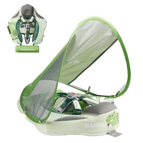 Image of Mambobaby Float Deluxe Baby Pool Float: Safe & Comfortable Swim Trainer for Infants & Toddlers, Non-Inflatable Design, UV Protection Canopy, Fun Water Experience for Ages 3-24 Months