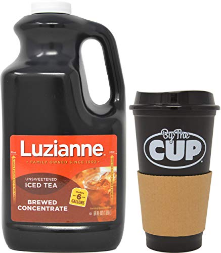 Luzianne Unsweetened Tea Concentrate 64 Ounce Bottle With By The Cup Travel Cup #TOP8