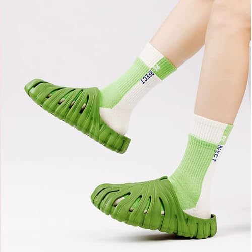 LELEBEAR Monstera Slippers for Men Women, Variegated Monstera Shoes, Monstera EVA Thick Sole Pillow Slippers Sandals3