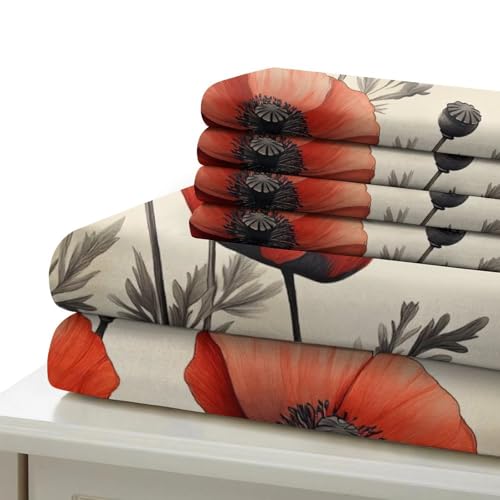 Housse de couette coquelicots hypoallergénique et douce