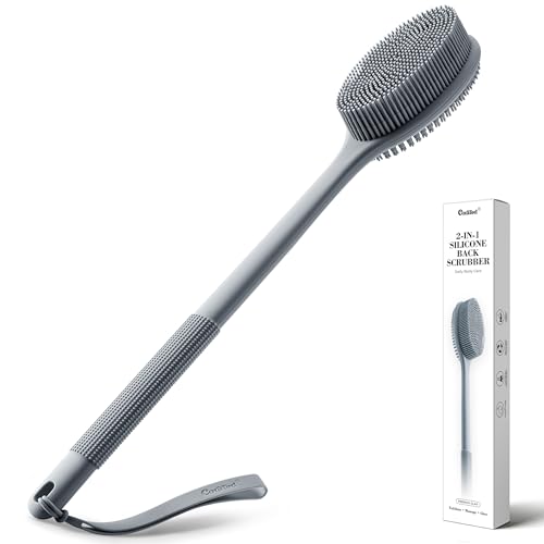 CORATED Silicone Back Scrubber for Shower, 2‑in‑1 Body Brush with Handle