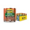 BUSH'S BEST 16 oz Canned Onion Baked Beans, Source of Plant Based Protein and Fiber, Low Fat, Gluten Free, (Pack of 12)