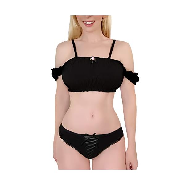 Littleforbig-Damen-Dessous-Set-mit-Rueschenbesatz-Nachtwaesche-Riemen-Nachtwaesche-Cami-Top-Shorts-Bralette-Loungewear--Prinzessinnen-Dessous-Set Littleforbig Damen-Dessous-Set mit Rüschenbesatz, Nachtwäsche, Riemen, Nachtwäsche, Cami, Top, Shorts, Bralette…