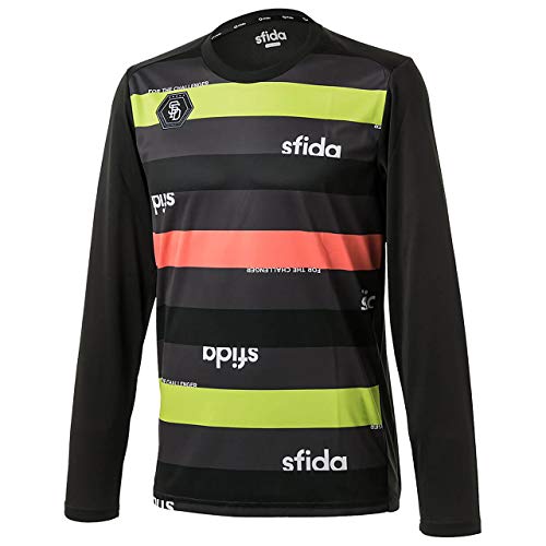 sfida(スフィーダ) 長袖昇華ロゴボーダープラクティスシャツ サッカー フットサル 長袖Tシャツ トレーニングウェア トレーニングジャージ SA-20A12 BLACK L