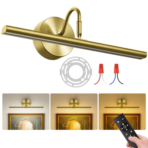 Denlead Hardwired Picture Lights for Wall - 16.5' Lights for Pictures on Wall - Dimmable 3CCT...
