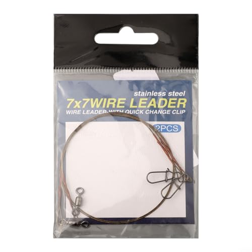 Set de 2 líderes de línea de pesca de acero inoxidable miniatura 1