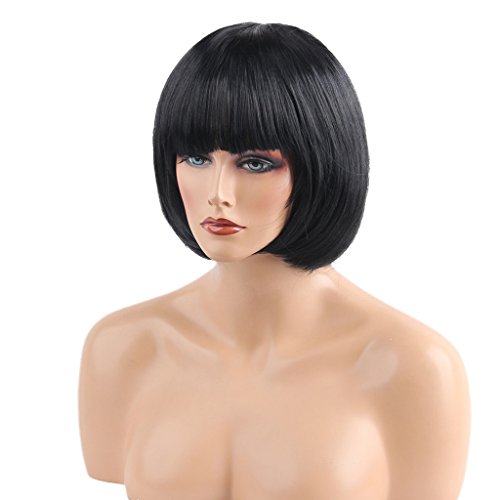 Flameer Peruca Sintética Natural Longa Reta Perucas Mulheres Senhoras Vestido De Cosplay