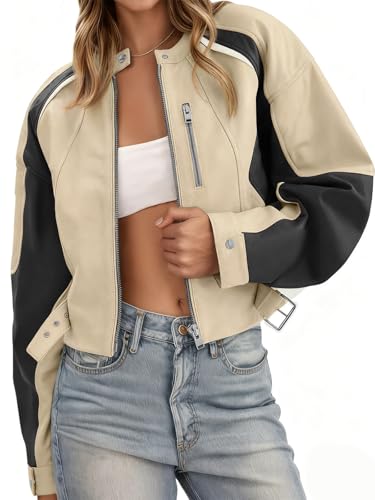 Tankaneo Womens Color Block Bomber Jacket