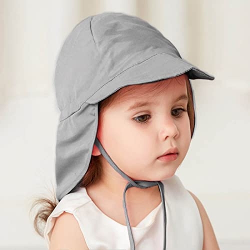 Gorra ajustable de bebé para el sol con visera protectora y tejido transpirable gris 3