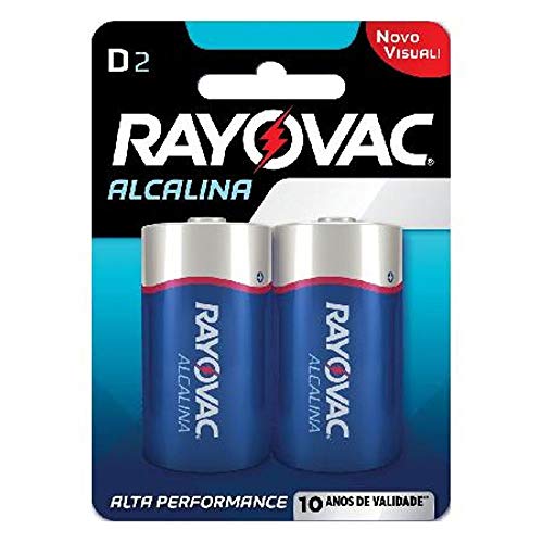 Pilha, Rayovac, Alcalina 20220, Azul, D Grande, Pacote de 2