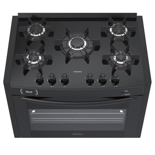 Fogao A Gas De Embutir Gaudi Prisma Vitreo Bl 5q Preto Gas Glp