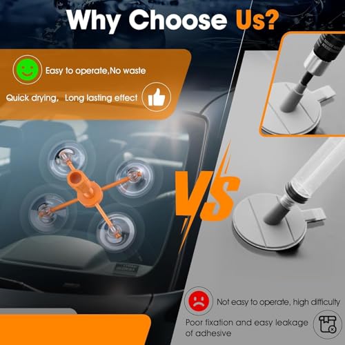 LOMEEN Windshield Repair Kit,Quick-Fix Windshield Crack Repair Kit with Suction Cup, Universal Glass Crack Repair Resin Liquid for Fixing Car Chips Scratches Cracks & Bulls-Eye 2 Pack - Thumbnail 6