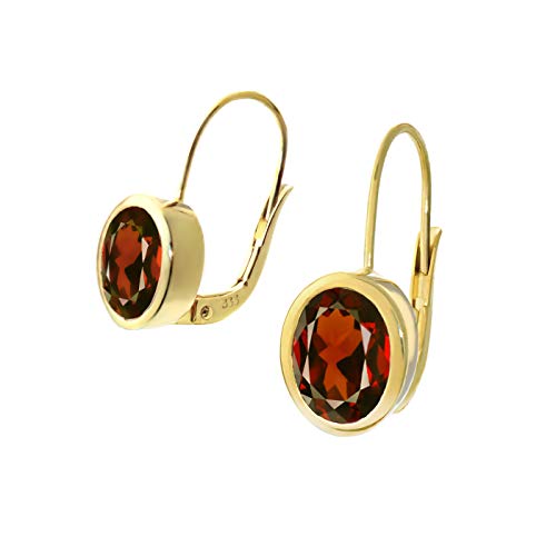 Pendientes de granate y oro amarillo perfectos para cenas elegantes y diario formal