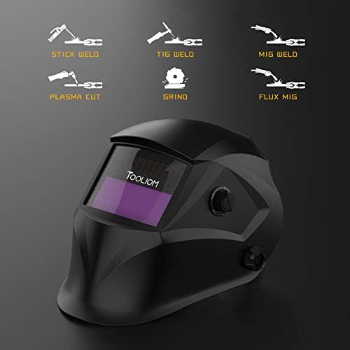 TOOLIOM Welding Mask 92 x 42mm Auto Darkening True Colour Welding Helmet for TIG MIG ARC Welding Hood