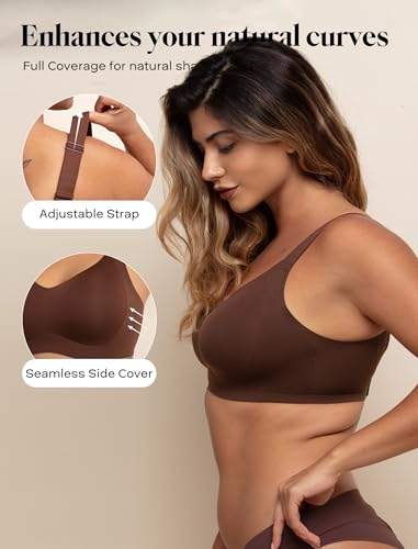COMFELIE Seamless Wireless T-Shirt Bra for Women No Underwire Full Coverage3