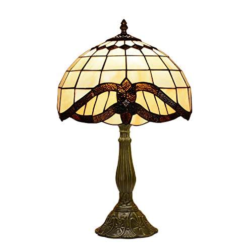 Lampe de table Tiffany baroque noir avec base alliage pour bureau et salon