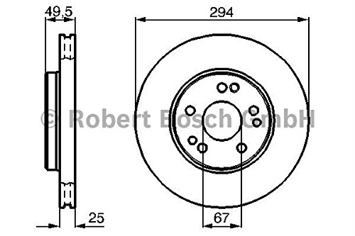BOSCH 0 986 478 428, 2 szt Tarcze Hamulcowe przód 294mm