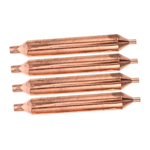 SHINEOFI 4 piezas Filtro Secador de Cobre para Frigorífico Accesorio de Reparación de Sistema de Refrigeración Filtro de Tubo Único para Congelador Reduce Humedad y Mantiene Seco Fácil