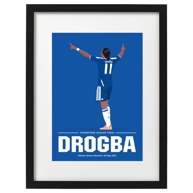 Boomah Accessories Drogba Chelsea Art Poster with Frame 50x40 Multicolour