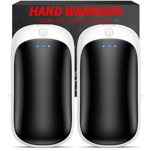 2 Pack Hand Warmers Rechargeable, Portable Electric Hand Warmers Reusable, USB 2 in 1 Handwarmers, Outdoor/Indoor/Warm Gifts for Men Women Kids