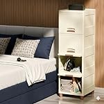 Multi-Purpose Organizer | Modular Storage Box for Clothes, Kitchen, Bedroom & Living Room | Stackable Rack, Space-Saving Wardrobe Cabinet (Off White), 4 Piece, 33LX38WX107H cm Living Room Stackable