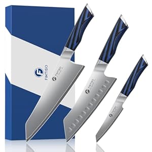 3PCS Kitchen Knife Set, Professional Chef Knives Set with G10 Handle, Premium 5-Layer 10Cr15CoMoV Japanese Steel Knives Set, Ultra Sharpe Knife for Meat and Vegetable