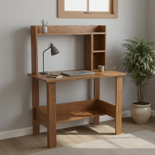 Image of Wudyhub Computer Home /Office Desk | Writing Study | Laptop Table | Modern Simple Desk | Small Desks for Small Spaces | Sturdy Desk for Home, Office, Bedroom, Living Room (ST-11-Brown)
