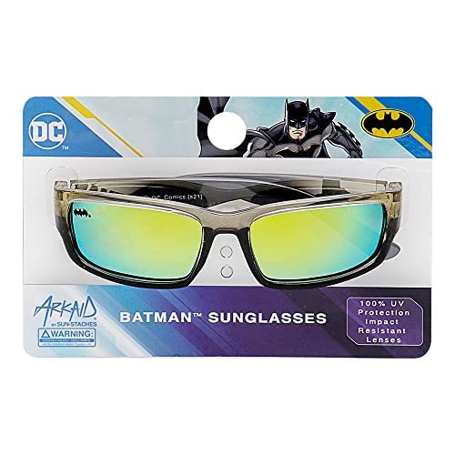 Dc Batman Black Tinted Sports Wrap Kids Sunglasses - Stylish, Comfortable & Durable Uv-Protective Batman Sunglasses With Soft Carrying Case - Officially Licensed #TOP6