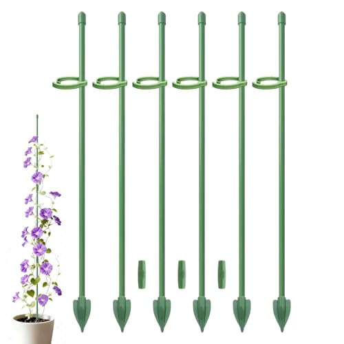 Indoor Plant Stakes - Plant Support Stakes | 6 Pieces UV Resistant Protective For Outdoor Garden Balcony | Adjustable Plants Sti