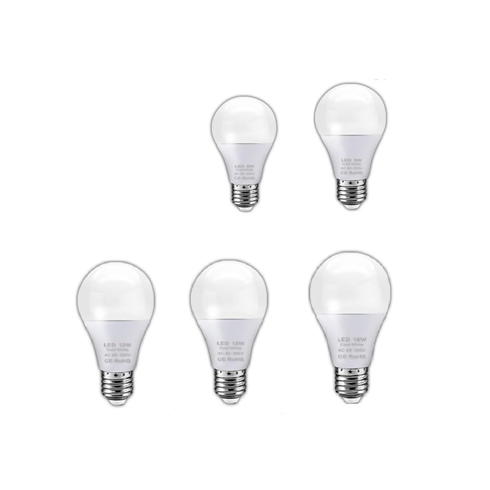 KJXP Lighting, Lot de 20, lampe de table LED AC185V-265V E27 6W/9W/12W/15W/18W, ampoule LED, lampe de projecteur(Cold White,12W)