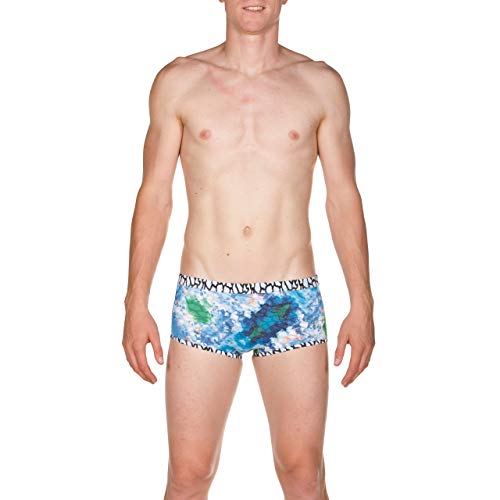 ARENA M Upside Down Low Waist Short Shorts, Hombre, White-Multi, 55