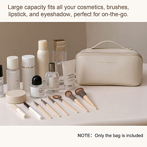 Domary Bolsa de cosméticos organizadora de maquiagem portátil de grande capacidade