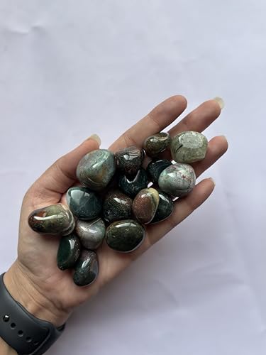 Image of Tumbled Stones, Natural Crystal Healing Stones, Home Office Decor, Aquarium Decorative Pebbles, Vase Fillers (Bloodstone, 200)