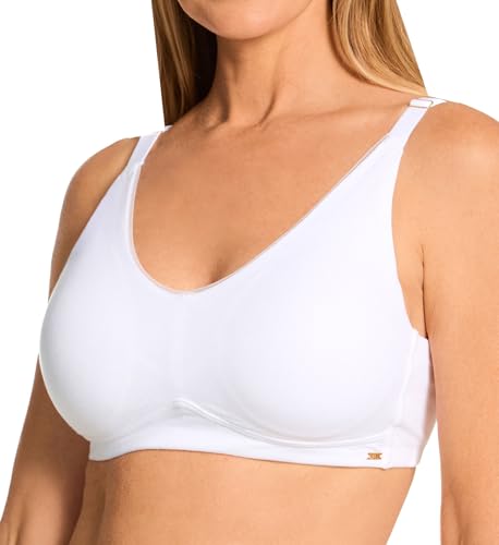Soutien-gorge sans armature grand maintien blanc en coton respirant et convertible