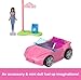 Barbie Mini BarbieLand Toy Vehicle Playset with 1.5-inch Doll & Convertible Car with Color-Change Surprise, Plus Street Sign Accessory