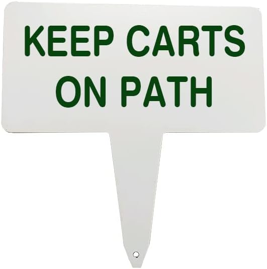 Miniatura 2 de Par West Letrero de aluminio para Fairway, 10 pulgadas x 5 pulgadas con espiga, doble cara, blanco con letras verdes, área de caída