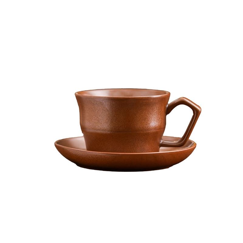 Porcelanowy kubek do kawy ze spodkiem, Wielokolorowy. Ceramiczna filiżanka do kawy i spodek herbaty domowej restauracji śniadaniowej w hotelu(Style4)