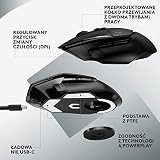 Logitech G G502 X LIGHTSPEED bezprzewodowa mysz gamingowa, optyczna, hybrydowe optyczno-mechaniczne przyciski LIGHTFORCE, sensor HERO 25K, zgodna z PC - macOS/Windows - Czarny